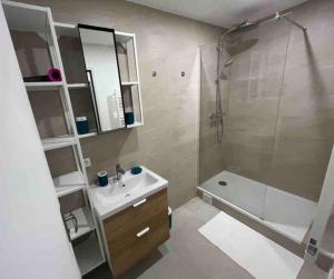 アントニーにあるA2 - neuf 2023 - ORLY - PARIS EXPO - 4 chambresの洗面台、シャワー、トイレ付きのバスルーム +14枚の写真