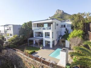an aerial view of a house with a swimming pool at The SunCatcher in Cape Town