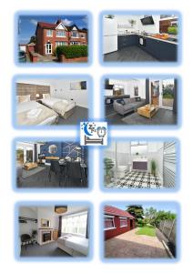 a collage of different pictures of homes at Moonlight House - sleeps 7, driveway, garden in Crewe