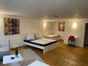 Postel nebo postele na pokoji v ubytování Cal-ifornia Home privat