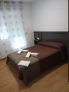 Ein Bett oder Betten in einem Zimmer der Unterkunft Pensión KM66 Palas de Rei