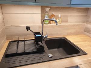 eine Küchentheke mit Spüle und Spüle in der Unterkunft cosy appartment - Clamart Percy Paris in Clamart + 36 Fotos