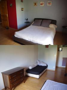 Cama o camas de una habitación en Gîte du Lieu Piquot