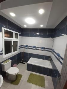 La salle de bains est pourvue d'une baignoire, de toilettes et d'un lavabo. dans l'établissement Smart hom, au Caire