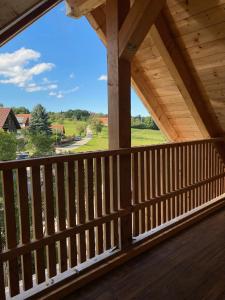 a view from the deck of a log cabin at TinyLoft in Bad Teinach-Zavelstein