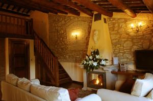 A seating area at Castell de Riudabella