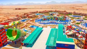 an aerial view of a water park in the desert at Pickalbatros Jungle Aqua Park - Neverland Hurghada in Hurghada