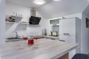 מטבח או מטבחון ב-Vineyard Cottage Radovlja With Sauna - Happy Rentals