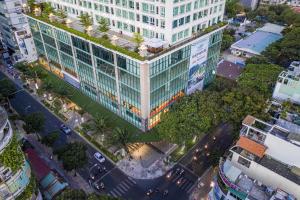 an overhead view of a building in a city at Léman Luxury Apartment District 3 HCMC in Ho Chi Minh City