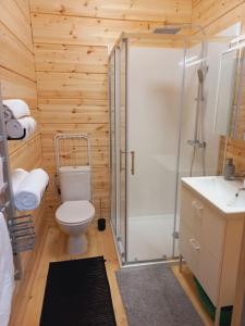 Koupelna v ubytování Vue exceptionnelle et sauna à 1h de Toulouse.
