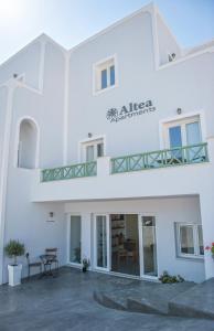 a view of the front of the apartment building at Altea Apartments in Fira