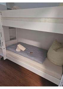ein unteres Etagenbett mit einem Handtuch in der Unterkunft Estelada Boarding Houses in München
