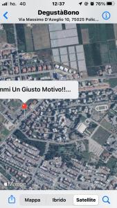 a screenshot of a map of a city with a red dot at Camere Villa Lella in Policoro
