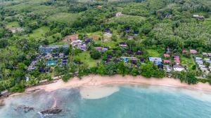 an aerial view of a resort on a beach at Bungalow VILLA Rumba in Ko Yao Noi
