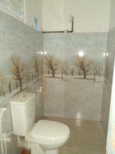 een badkamer met een toilet en een schilderij aan de muur bij San villa in Sulutanagoda