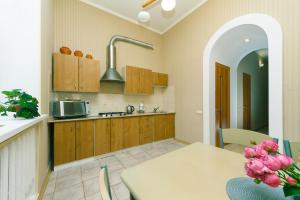 Η κουζίνα ή μικρή κουζίνα στο Apartment Baseina Khreschatyk