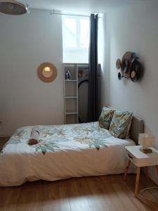 Ένα ή περισσότερα κρεβάτια σε δωμάτιο στο Charmant T2 proche Dunkerque