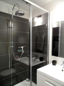 A bathroom at Rare à Paris, magnifique souplex familial, 3 chambres doubles, grande terrasse, très frais en été