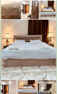a collage of photos of a bedroom with a bed at Dream house hotel jerash in Jerash