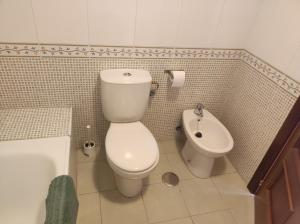 ein Bad mit einem WC und einem Bidet in der Unterkunft Precioso Dúplex con terraza Vut 47-91 