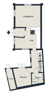 a floor plan of a house at Historisk Charm i Hjärtat av Gamla Stan Kalmar in Kalmar