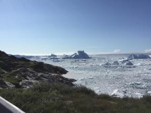 イルリサットにあるB&B Ireの海上氷山の景色