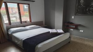 Postel nebo postele na pokoji v ubytování Hotel Caldas Plaza