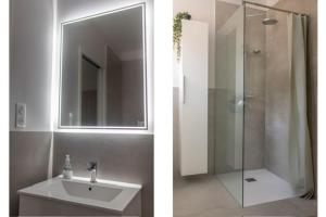 Kúpeľňa v ubytovaní CASA LC chambre1 vue Mer Jacuzzi