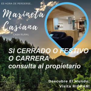 Un cartel para un estreno de un estreno de una casa. en Casa Rural Marineta Casiana - Riópar, en Riópar