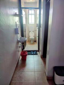 ein kleines Bad mit WC und Waschbecken in der Unterkunft SADE in Naivasha