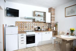 Kuchyň nebo kuchyňský kout v ubytování Apartments Faris