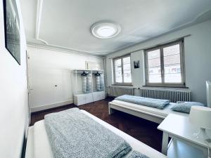 Kuchyň nebo kuchyňský kout v ubytování Monteurzimmer - Worker's accommodation - ZIMMERzuVERMIETEN in Balsthal Solothurn + 8 fotografií