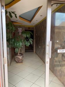 un ingresso a un edificio con una pianta in vaso di Penuel Plaza Hotel a Kimana