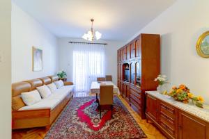 a living room with a couch and a table at Apartman Erika in Senj