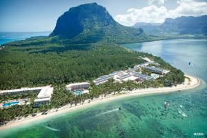an aerial view of a resort on a beach at Riu Palace Mauritius - All Inclusive - Adults Only in Le Morne