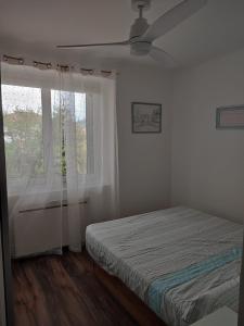 米洛的住宿－Sangha Millau，一间卧室设有一张床和一个窗口