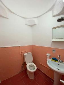 a bathroom with a toilet and a sink at Cappadocia Landscape House in Nevsehir