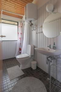 a bathroom with a toilet and a sink at Magnificent house with splendid view to the sea in Fåborg