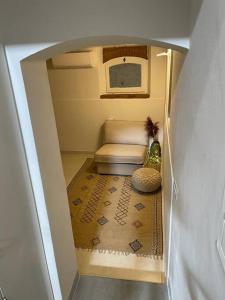 an overhead view of a small room with a toilet at BellaFlo: Small apartment in the center of Florence in Florence