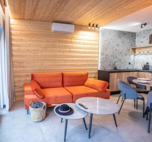 Χώρος καθιστικού στο Apartament Uzdrowiskowa z tarasem oraz widokiem