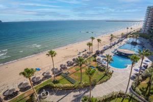 an aerial view of a beach and the ocean at Sonoran Sun 2BR SE 703 by Casago in Puerto Peñasco