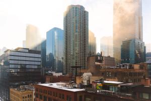a view of a city with tall buildings at 2BR Executive Suite With Fast Wi-Fi in Chicago