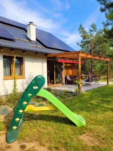 a green slide in the yard of a house at Borsk Sielanka in Borsk +28 photos