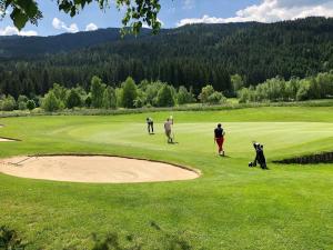 a group of people playing golf on a golf course at Chalet-Prinz-Murau-Kreischberg in Murau