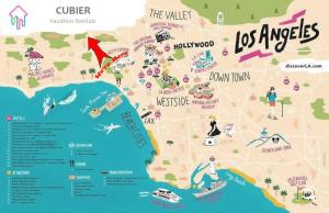 a map of los angeles attractions at Luxurious 4BR House with Swimming Pool -FB in Los Angeles