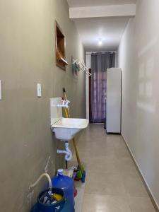 Koupelna v ubytování Apartamento 02 no Vivendas do Serrano em Lençóis