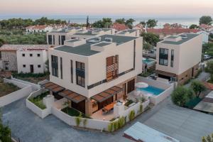 an aerial view of a house at SithoniaRS Luxury Three Floors Villa With Private Pool & Garden in Nikiti