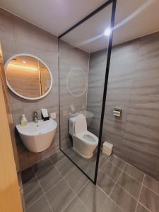Koupelna v ubytování Hotel razaB