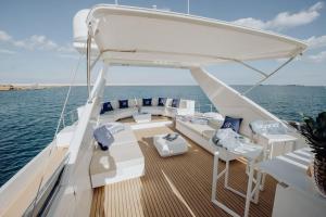 a view of the back of a boat in the water at Beyond82: Luxury Yacht in Puglia in Brindisi