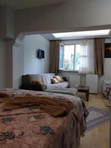 Un pat sau paturi într-o cameră la Artemis Apart&Otel